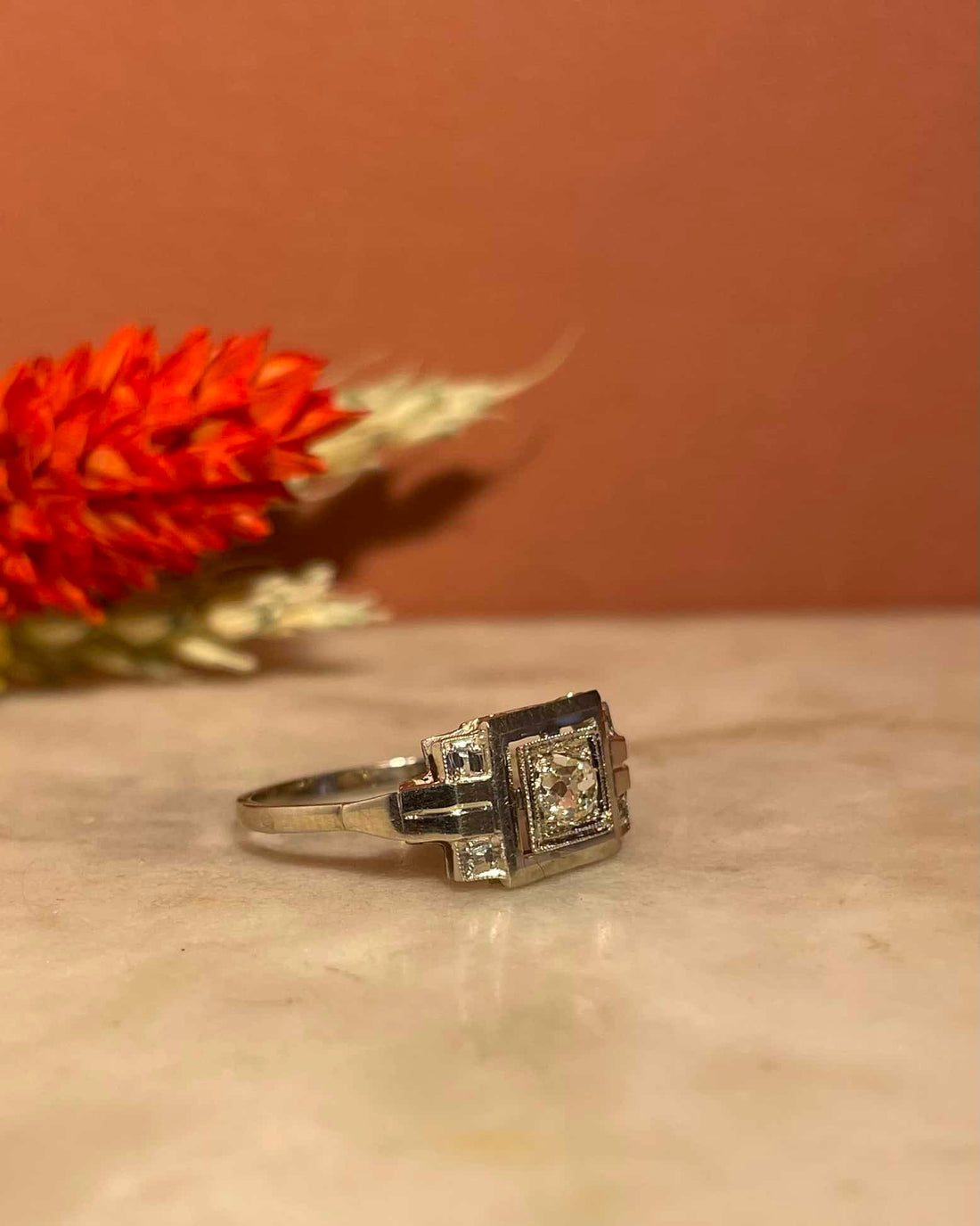 Bague Vintage Art Déco Diamant &quot;Méolia&quot;