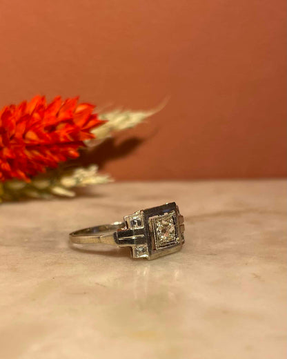 Bague Vintage Art Déco Diamant &quot;Méolia&quot;