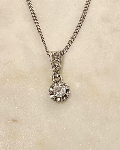 Pendentif diamant 0.22 carat vintage &quot;Maéline&quot;