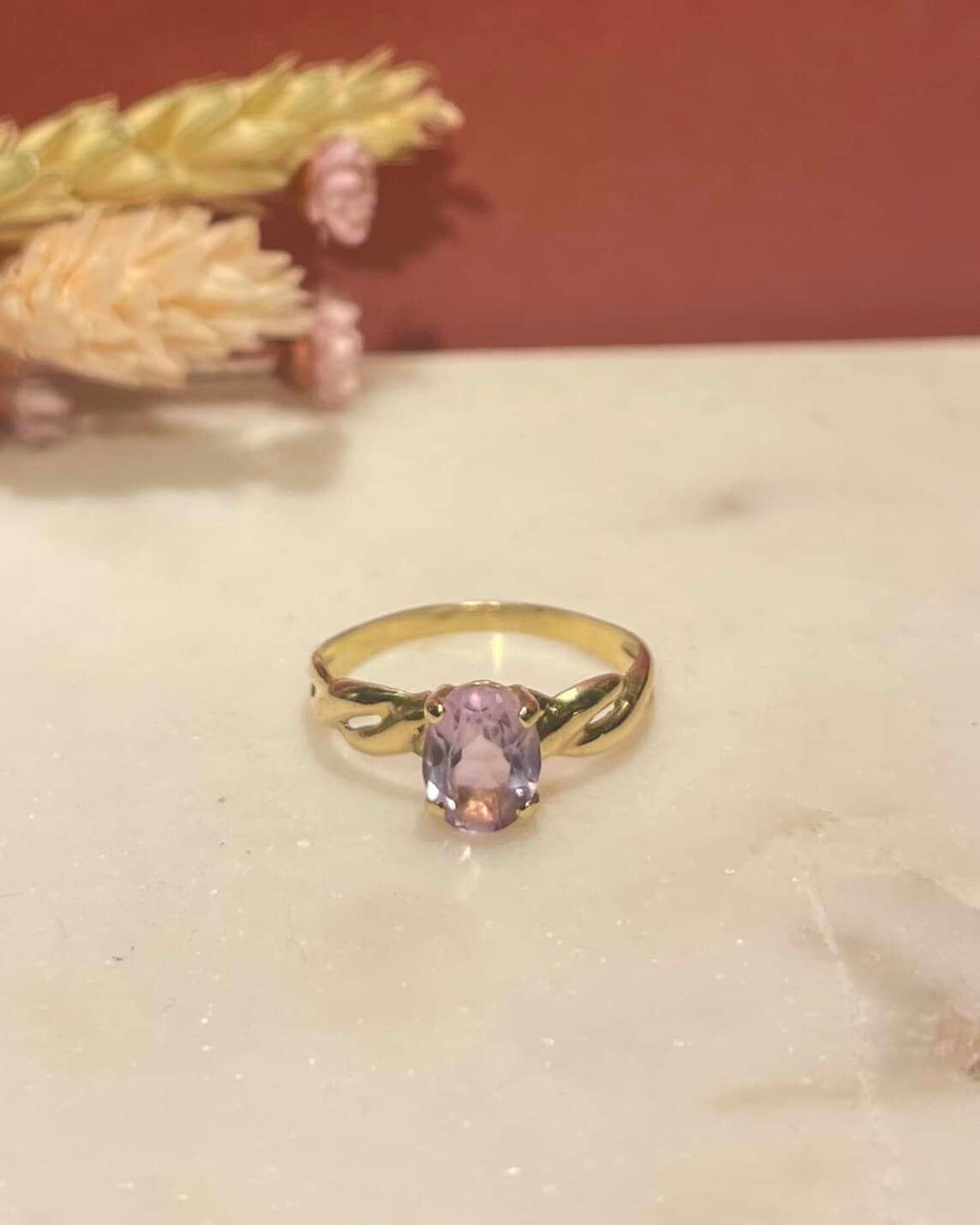 &quot;Ella&quot; 1 Carat Amethyst Solitaire Bangle Ring