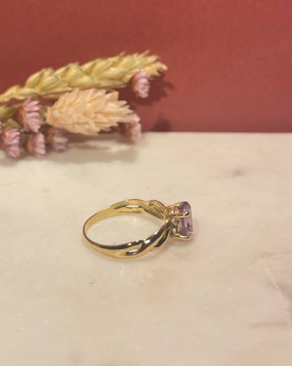 Bague Jonc Solitaire Améthyste 1 carat &quot;Ella&quot;