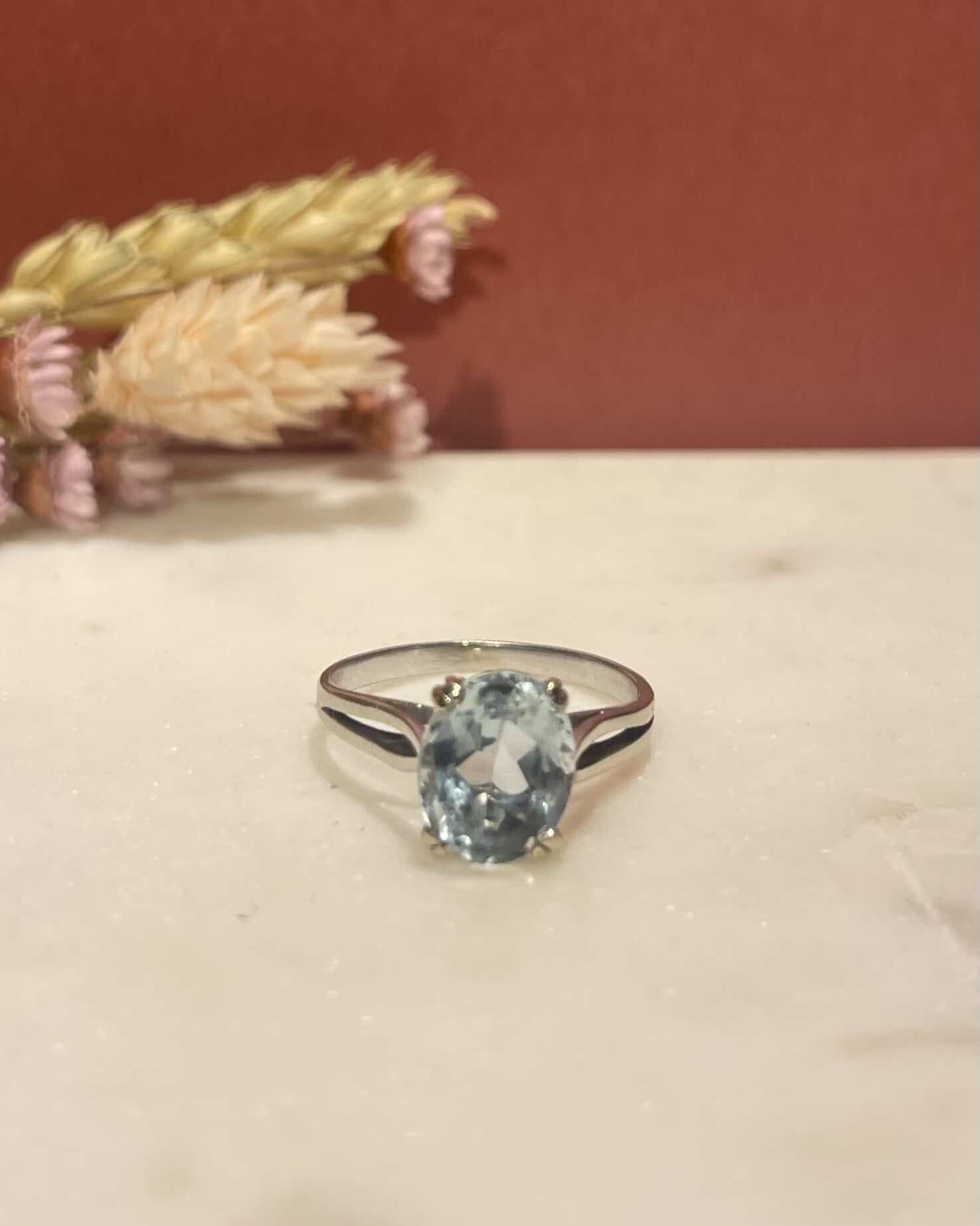 Bague Solitaire Aigue-Marine 2.70 carats "Mona" - Elliade Paris