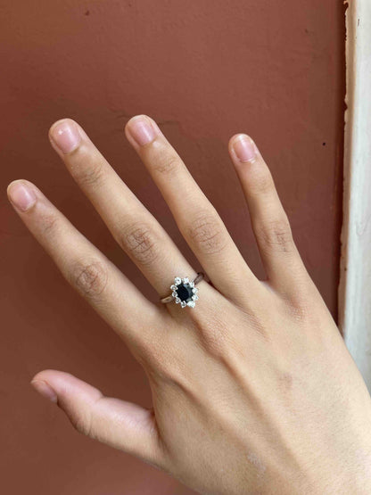 Bague Marguerite Saphir &amp; Diamants &quot;Abi&quot;