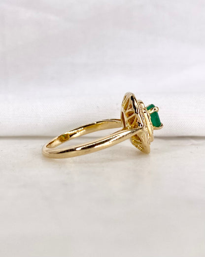 Bague Style Art Deco Émeraude &amp; Diamants &quot;Corine&quot;