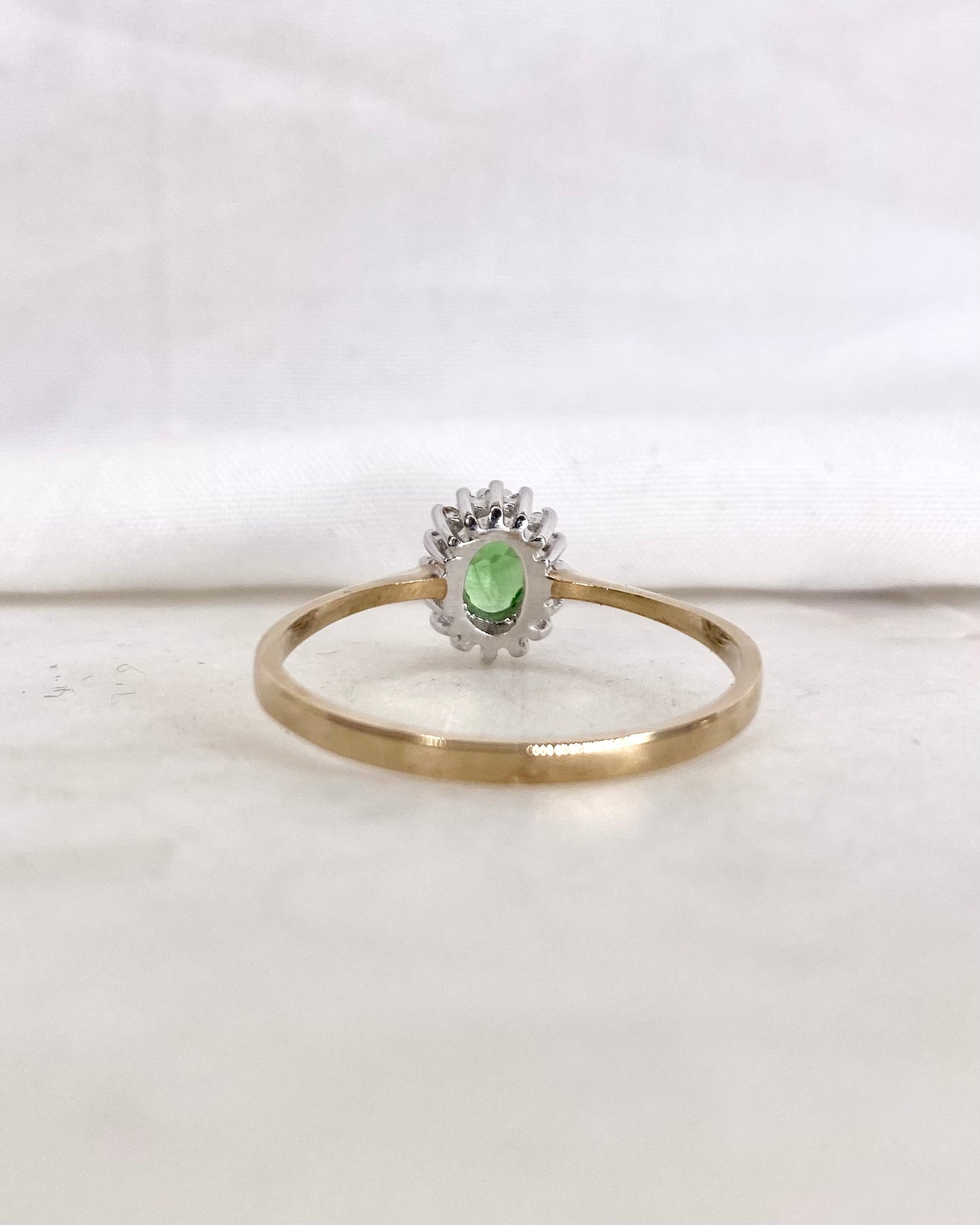 Bague Marguerite Grenat Tsavorite &amp; Diamants &quot;Auxane&quot;