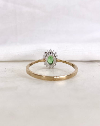 Bague Marguerite Grenat Tsavorite &amp; Diamants &quot;Auxane&quot;