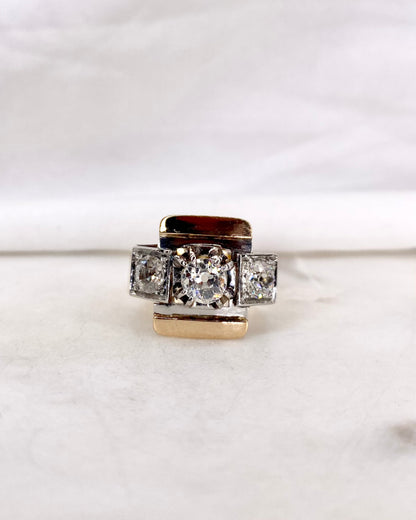 Bague Tank Trilogie Diamants 1.25 carat &quot;Amandine&quot;