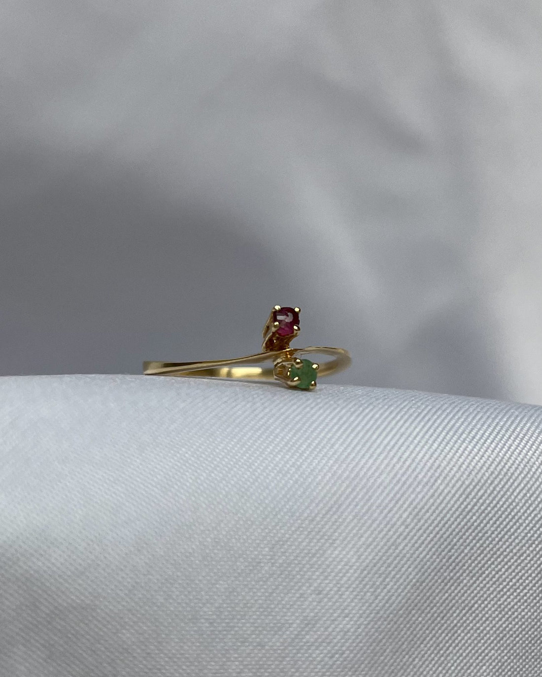 Bague Toi &amp; Moi Emeraude &amp; Rubis &quot;Gabrielle&quot;