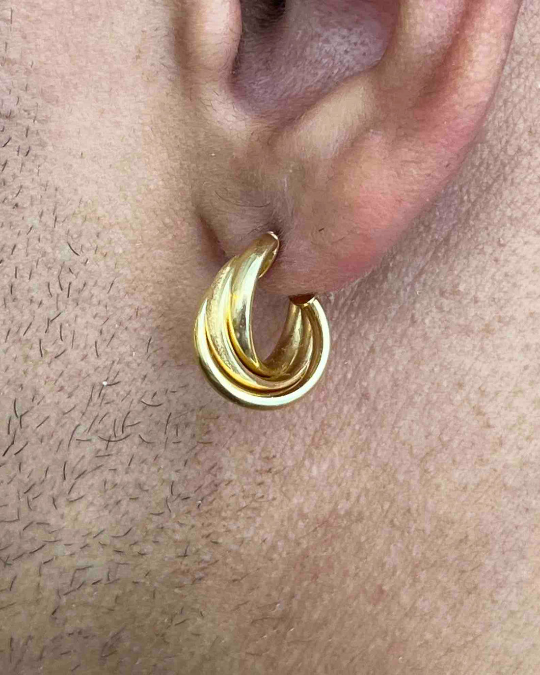 Pendientes de aro trenzados dorados vintage "Carmela"