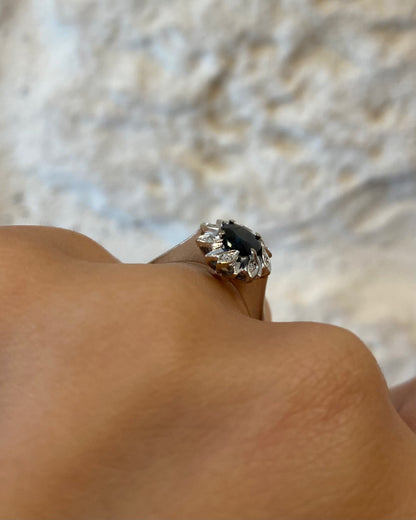 Bague Marguerite Saphir 0.75 carat &amp; Diamants &quot;Bella&quot;