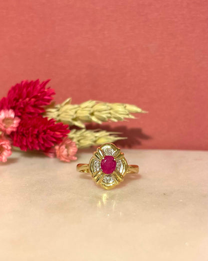 Bague Style Art-Déco Rubis et Diamants &quot;Coline&quot;