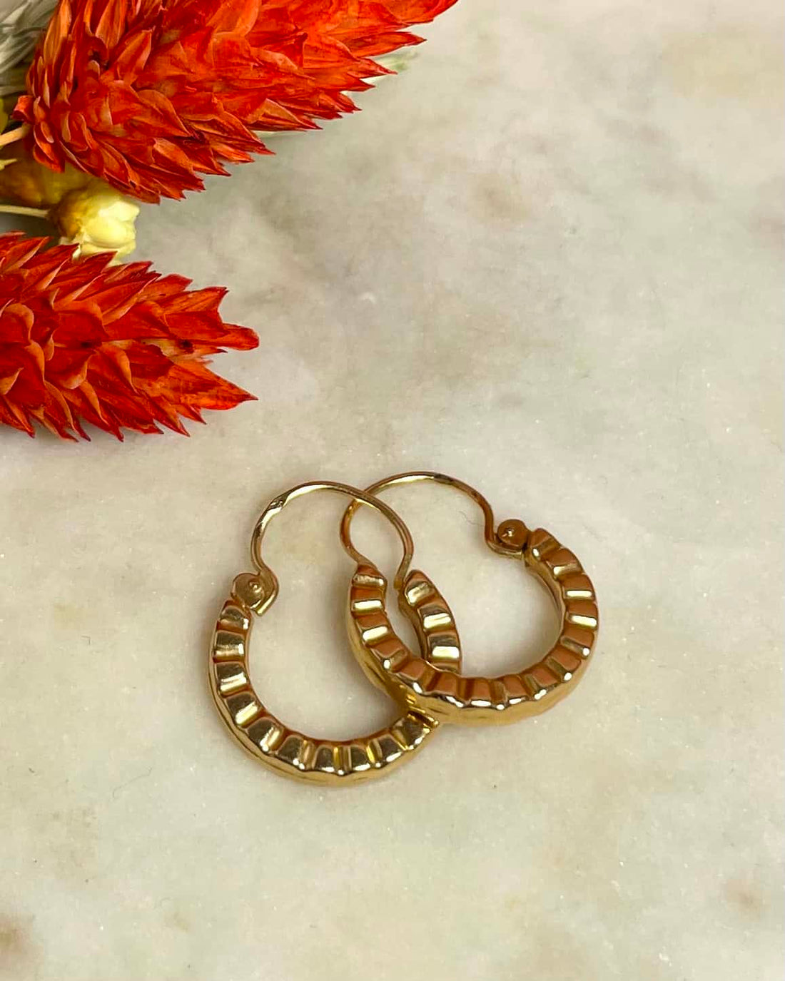 Vintage Gold Hoop Earrings &quot;Éline&quot;