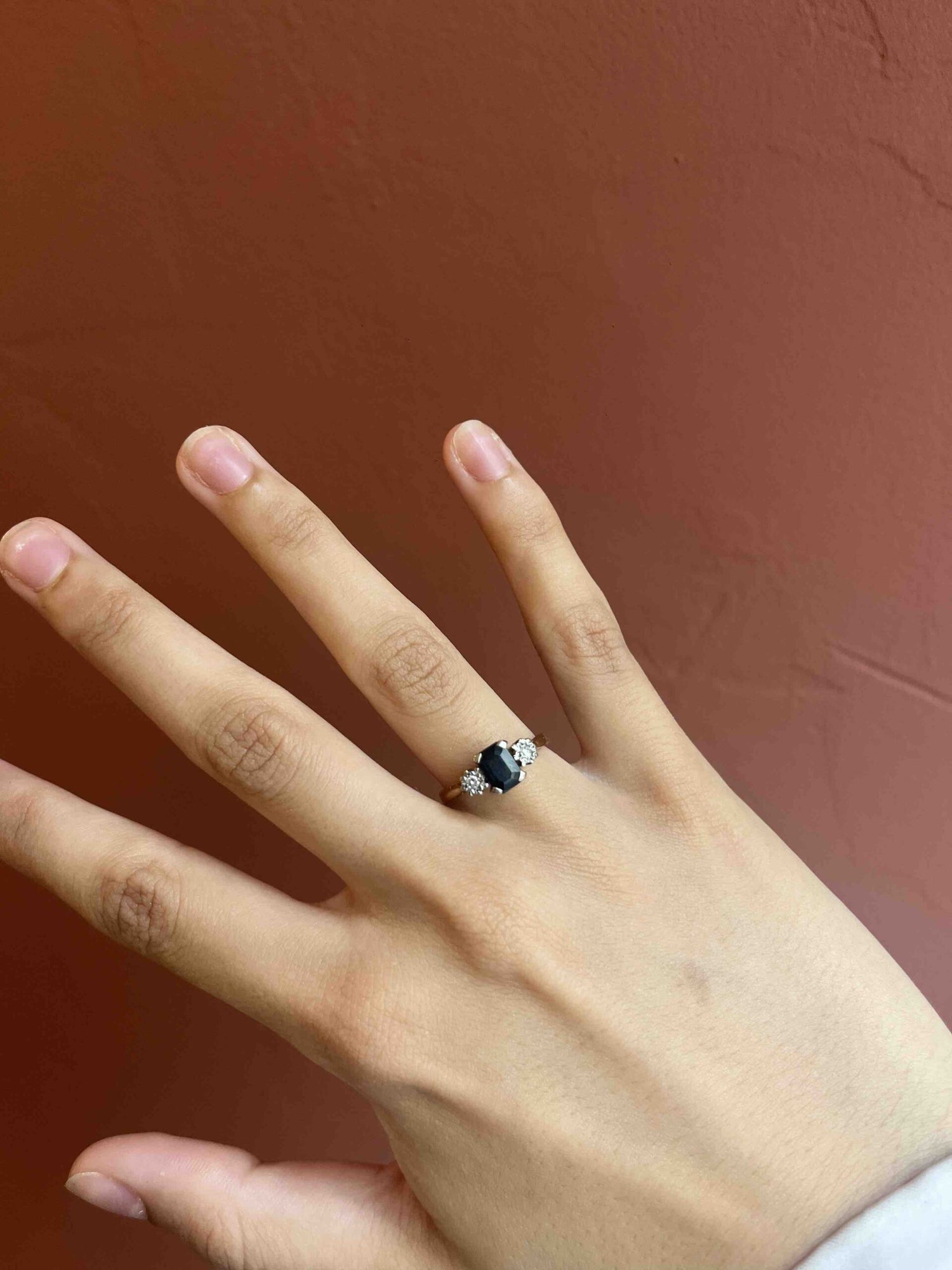 Bague Trilogie Saphir &amp; Diamants &quot;Coralie&quot;