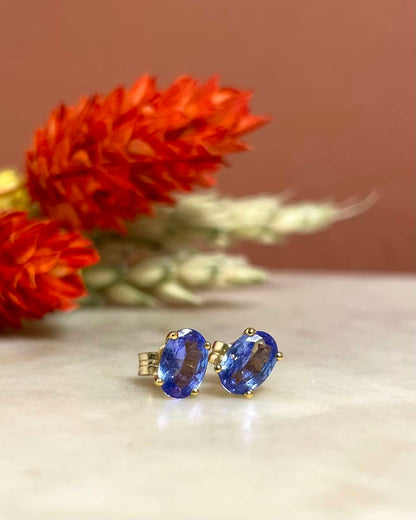 Pendientes vintage de tanzanita "Gulia"