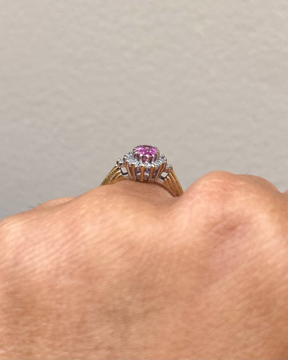 Bague Marguerite Saphir Rose &amp; Diamants &quot;Iona&quot;