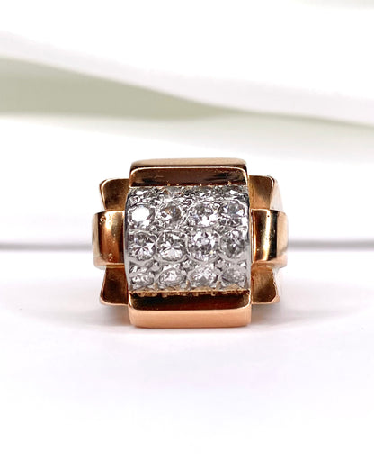 Tank Diamond Ring 1.12 Carat &amp; 12.78g Gold "Lucia"