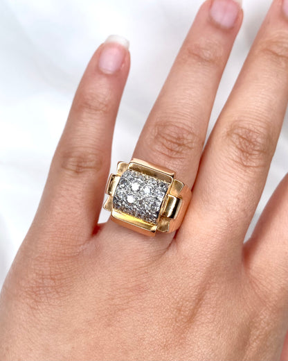 Tank Diamond Ring 1.12 Carat &amp; 12.78g Gold "Lucia"