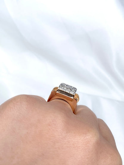 Tank Diamond Ring 1.12 Carat &amp; 12.78g Gold "Lucia"