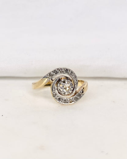 Bague Tourbillon Style Art Nouveau Diamants &quot;Anaé&quot;