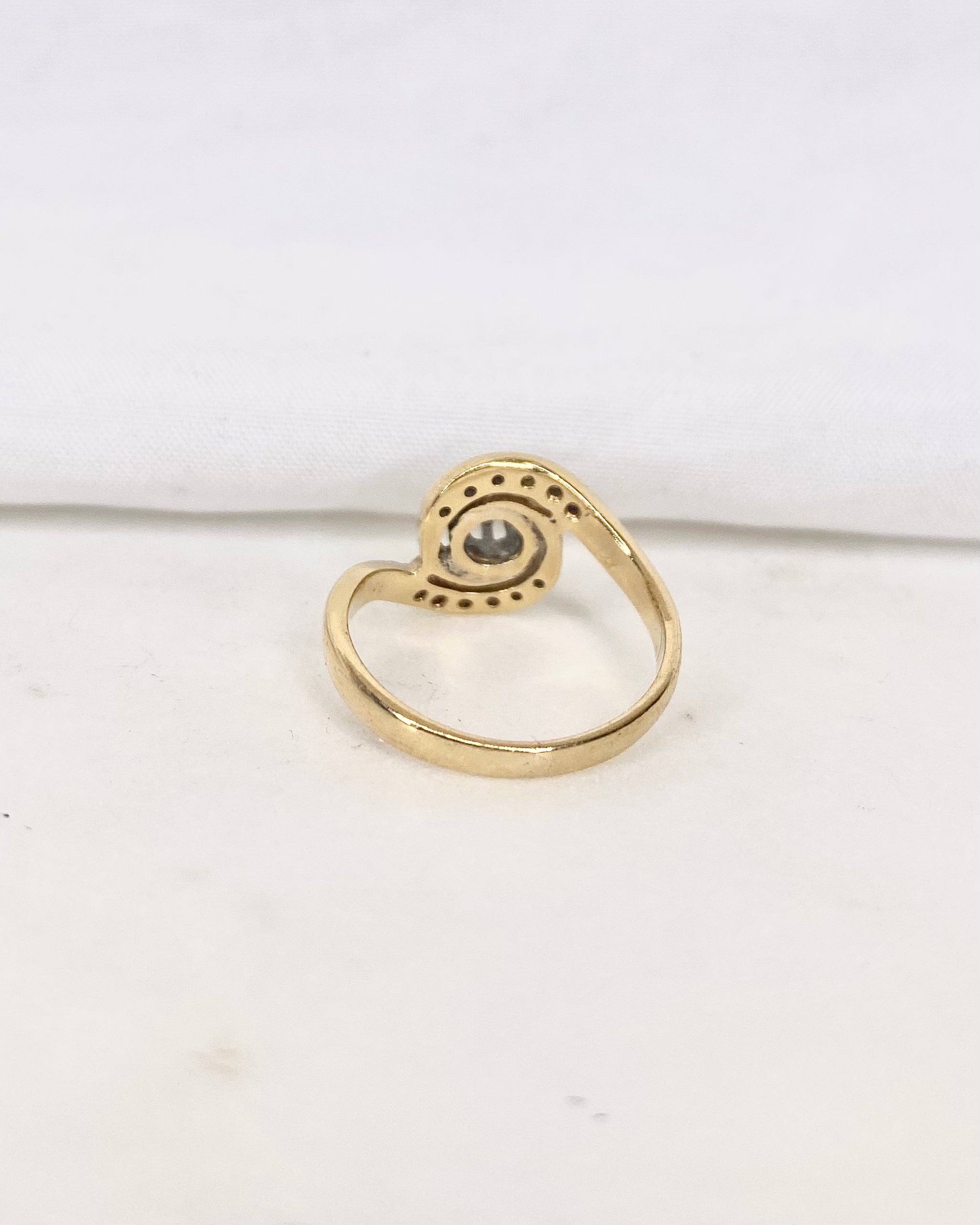 Bague Tourbillon Style Art Nouveau Diamants "Anaé" - Elliade Paris