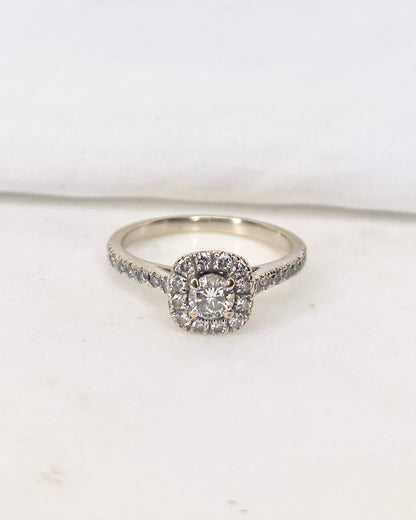 Bague Solitaire Pavé Diamants 0.46 carat &quot;Iliana&quot;