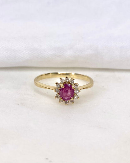 Bague Marguerite Rubis &amp; Diamants &quot;Pim&quot;