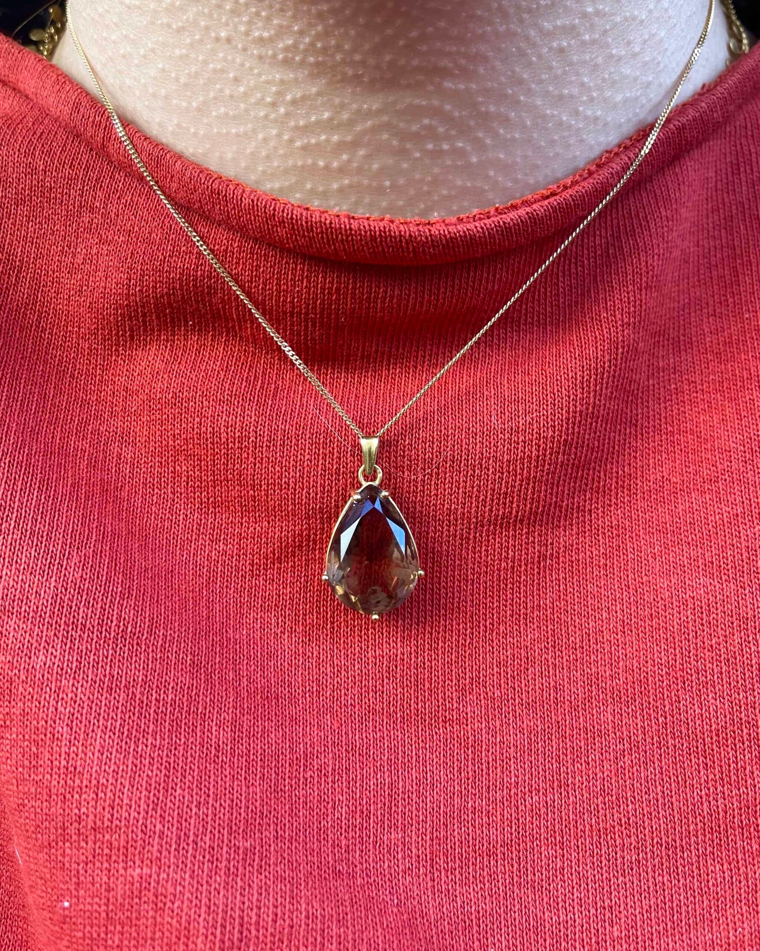 Pendentif Vintage Quartz fumé 10 carats &quot;Kendal&quot;