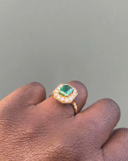 Bague Style Art-Déco Émeraude 1.50 carat &amp; Diamants &quot;Sofia&quot;