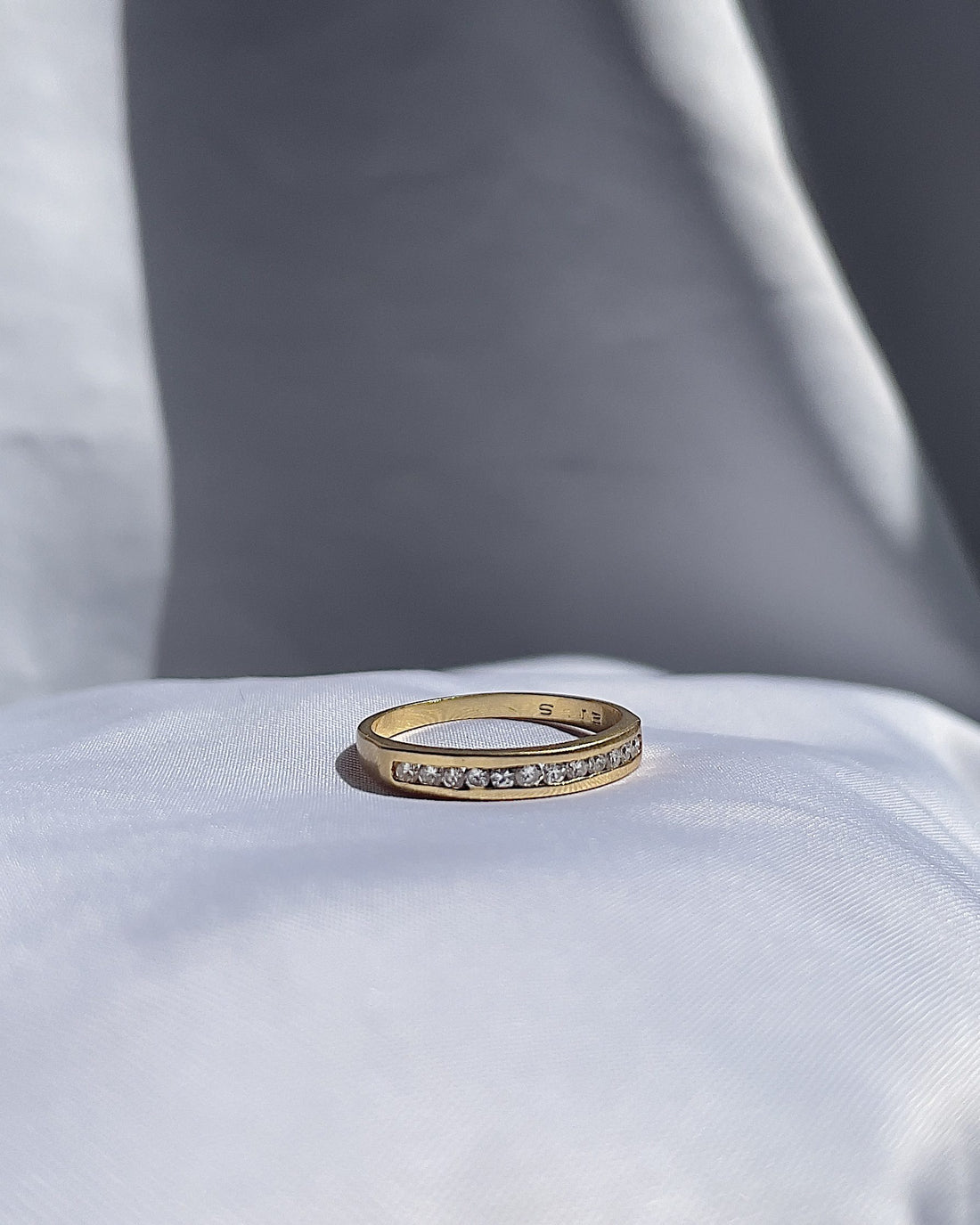 "Magda" Diamond Half Wedding Band