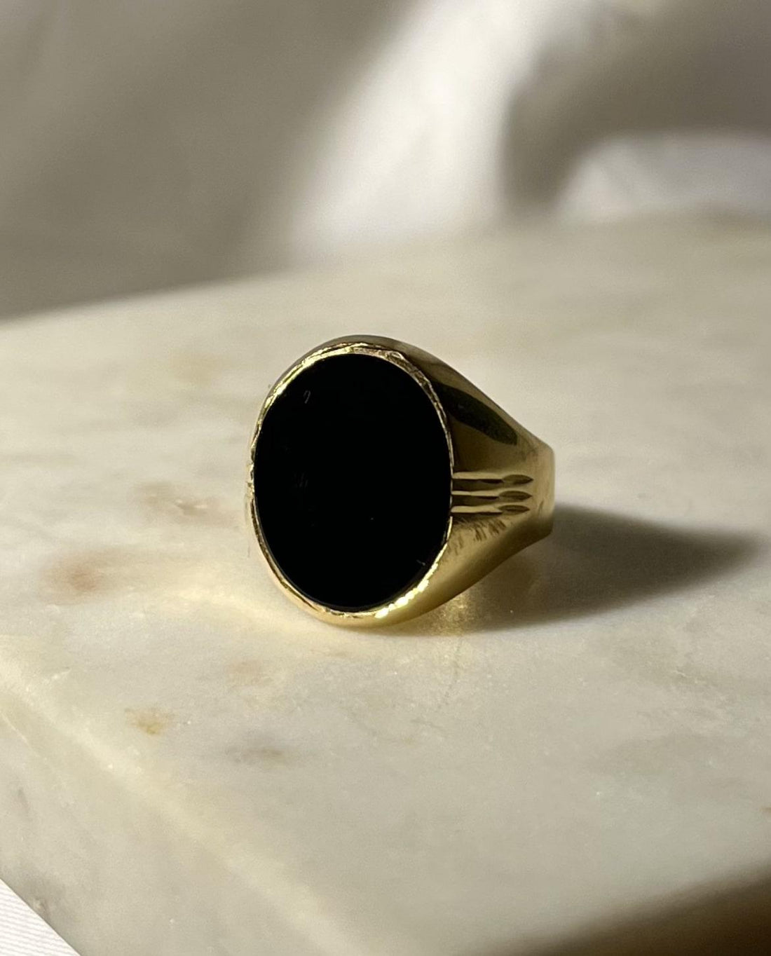 Chevalière vintage Onyx &quot;Aimée&quot;