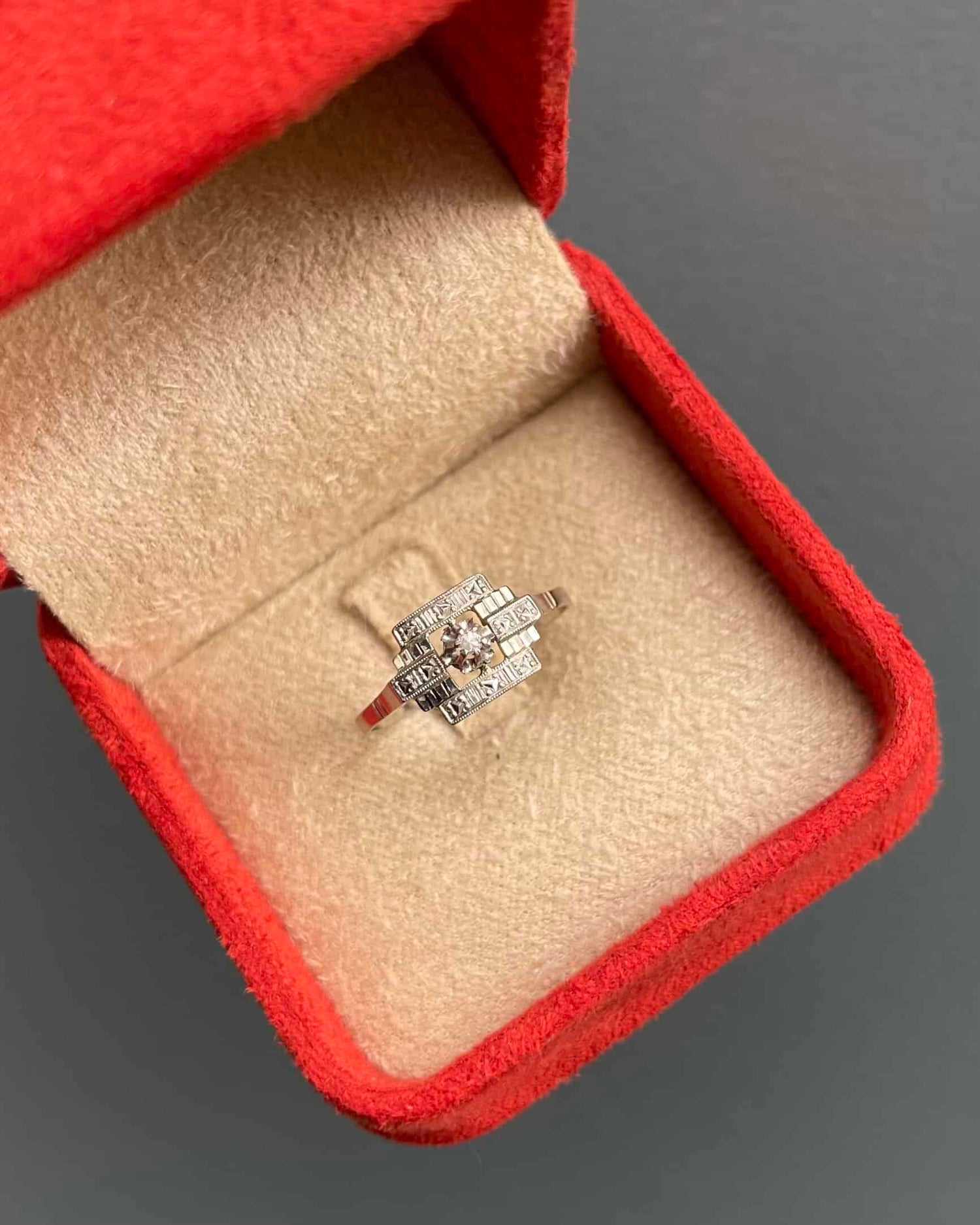 Bague Vintage Art-Déco Diamant &quot;Emeline&quot;