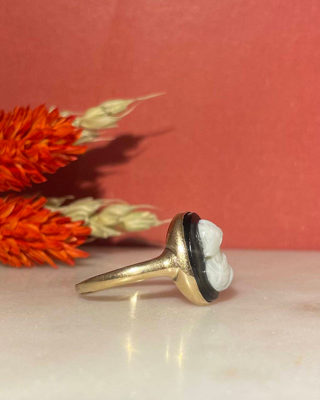 Bague vintage Camée Agate &quot;Thora&quot;