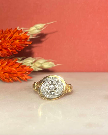 Bague Vintage Tourbillon Art-Deco Diamant &quot;Erine&quot;