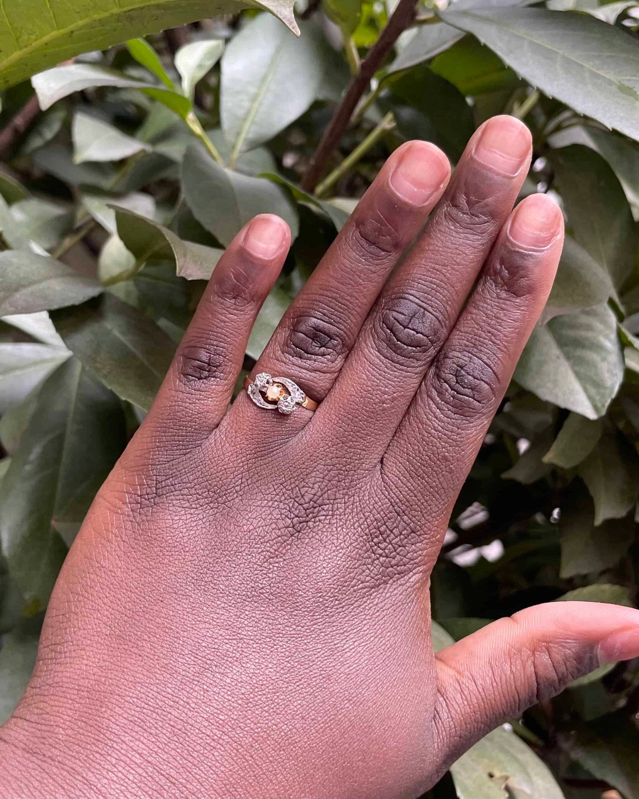 Bague Tourbillon Art-Déco Perle et Diamants "Lénaelle" - Elliade Paris