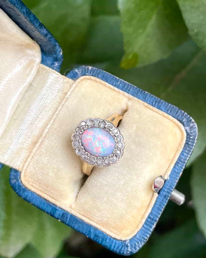 Marguerite Vintage Opale 0.90 Carat &amp; Diamants &quot;Abel&quot;