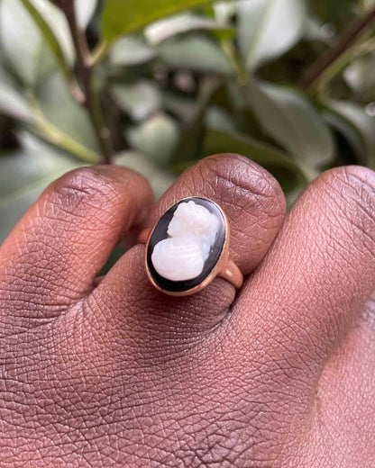 Bague vintage Camée Agate &quot;Thora&quot;
