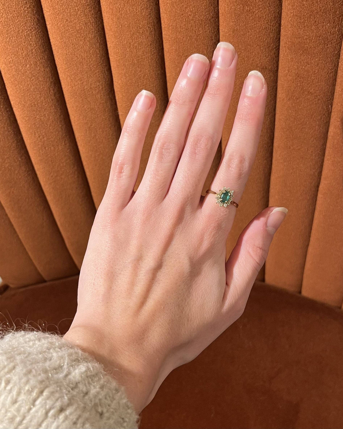 Bague Marguerite émeraude &amp; diamants &quot;Lisalie&quot;