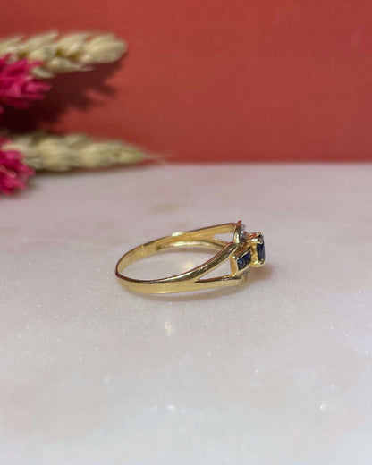 Bague Style Art-Déco Saphirs &amp; Diamants &quot;Judy&quot;