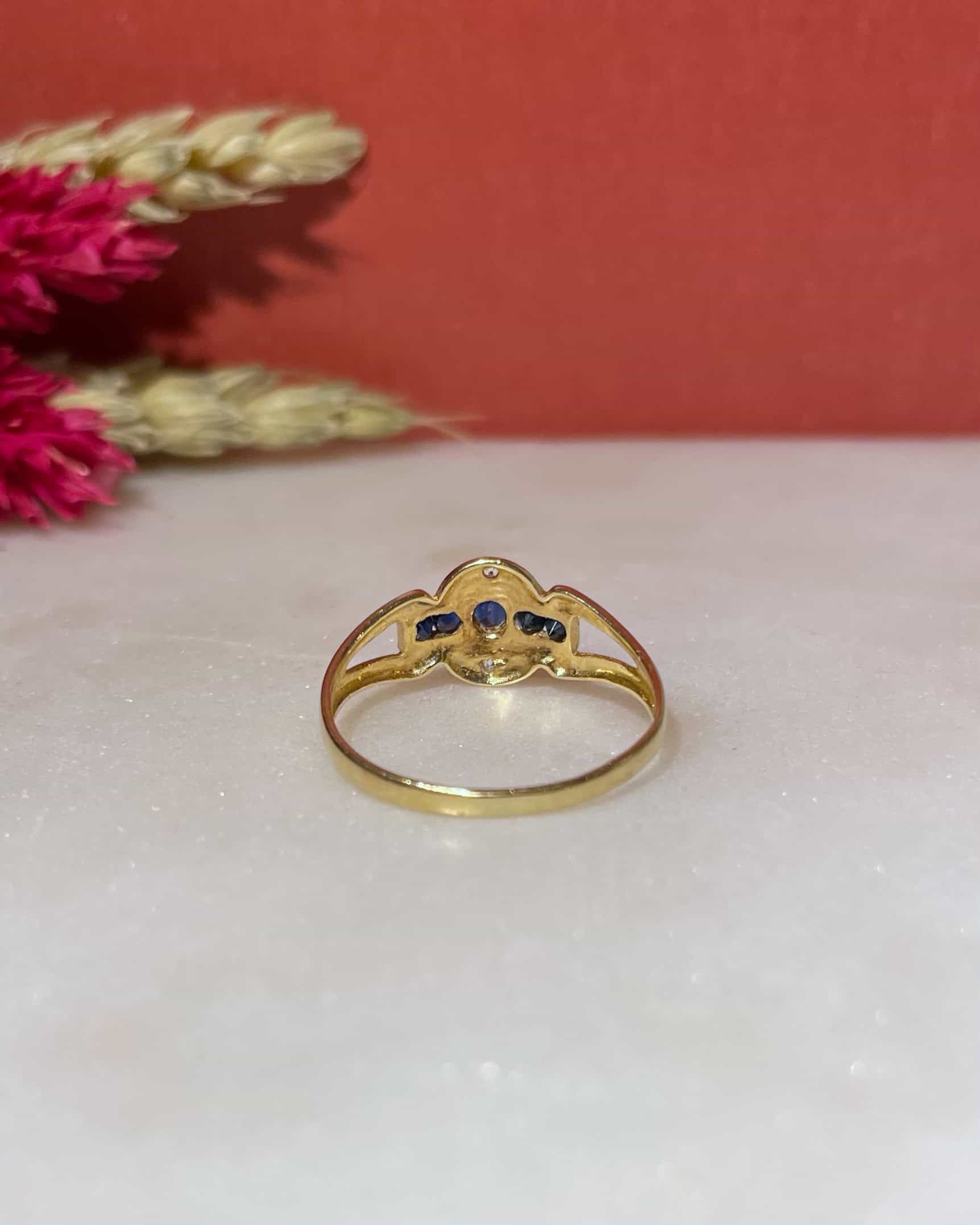 Bague Style Art-Déco Saphirs &amp; Diamants "Judy" - Elliade Paris