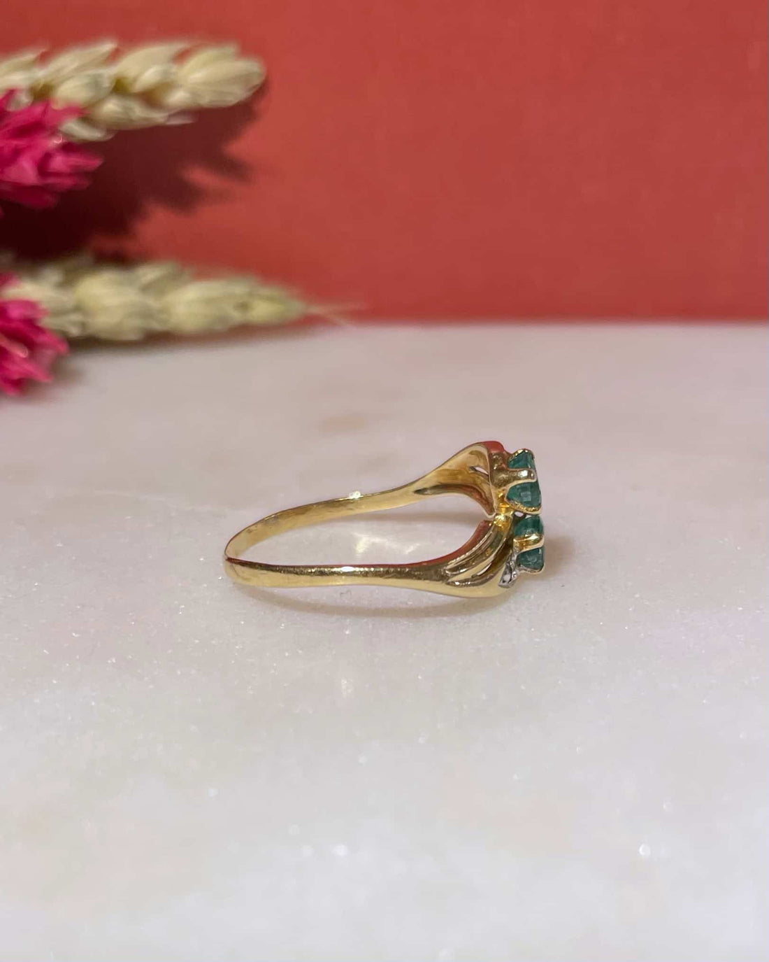 Bague Toi &amp; Moi Emeraudes et Diamants &quot;Tyla&quot;