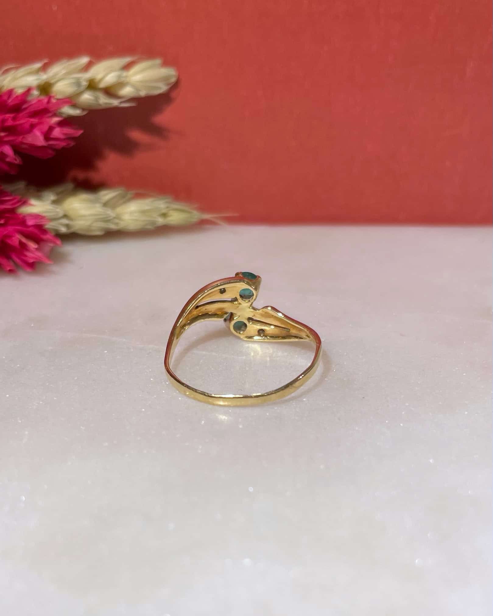 Bague Toi &amp; Moi Emeraudes et Diamants "Tyla" - Elliade Paris