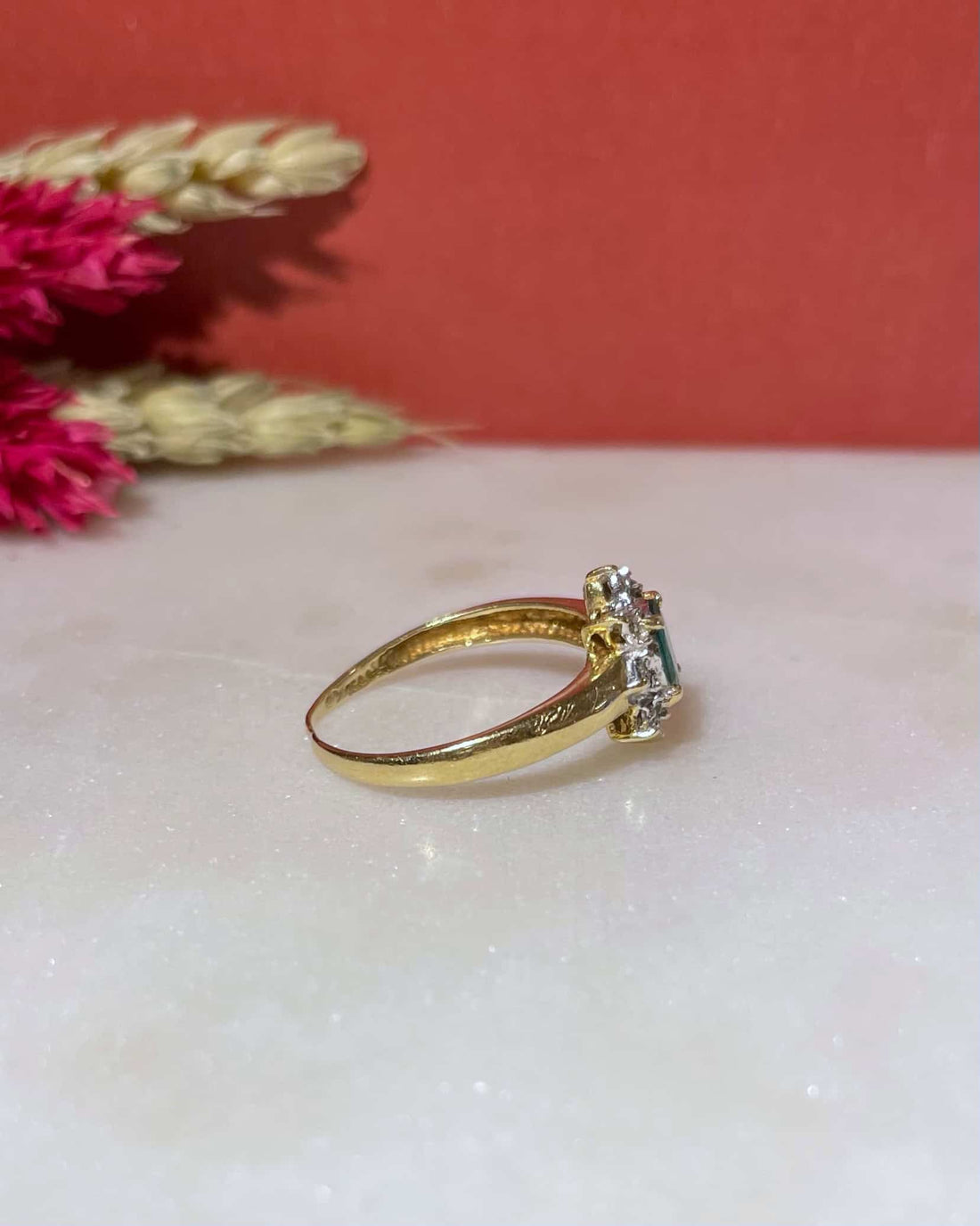 Bague Marguerite Émeraude &amp; Diamants &quot;Manolia&quot;