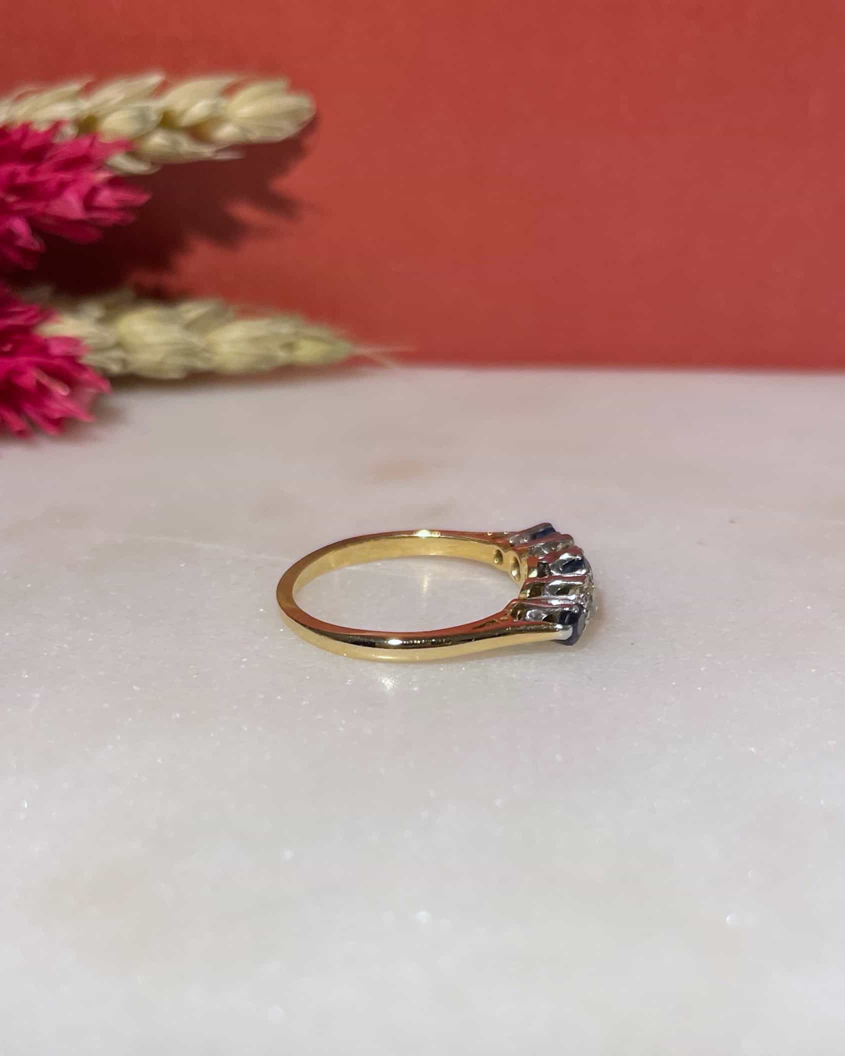 Bague Rivière Saphirs &amp; Diamants "Rina" - Elliade Paris
