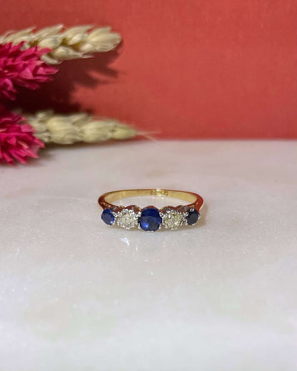 Bague Rivière Saphirs &amp; Diamants &quot;Rina&quot;