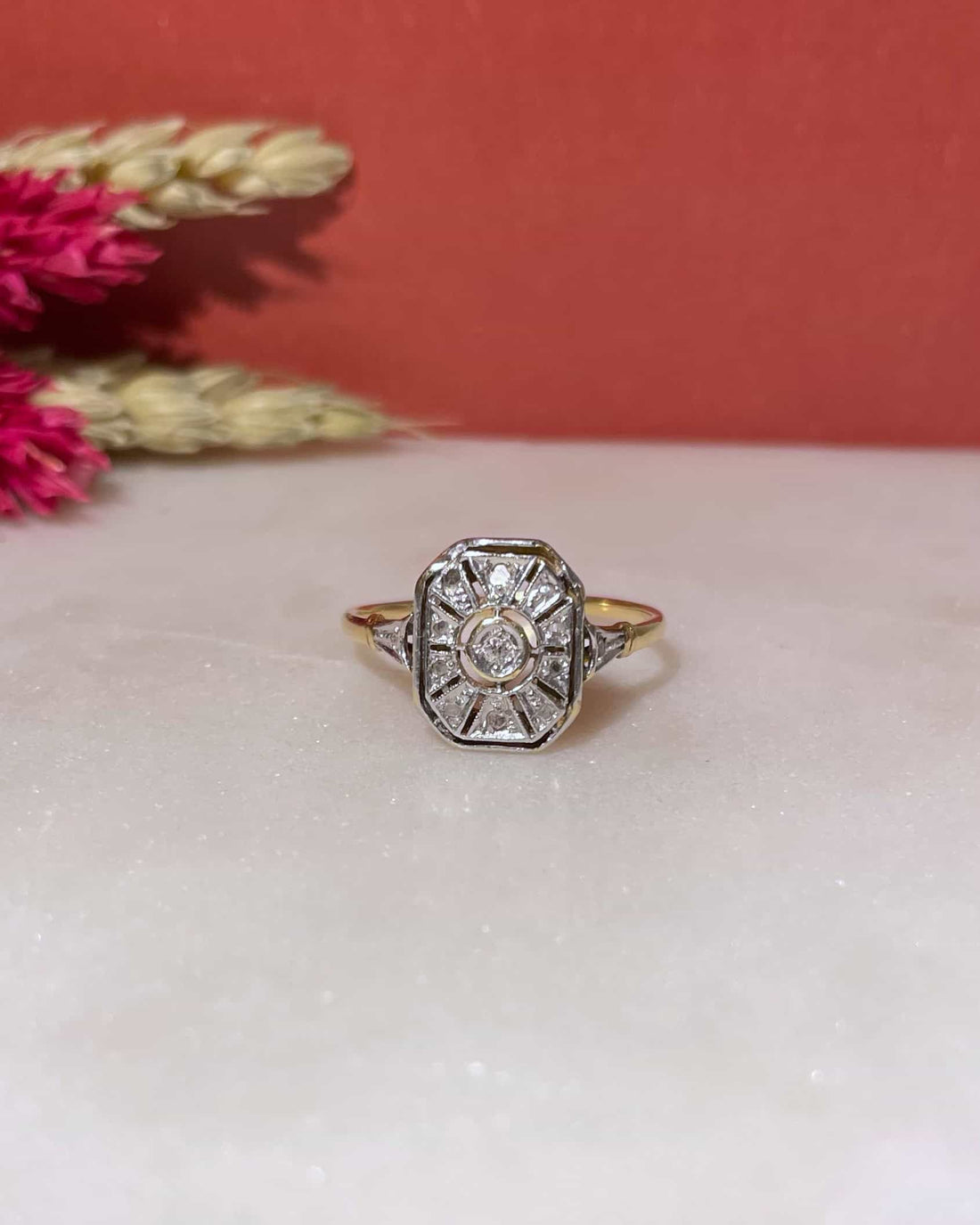 Vintage Art Deco 11 Diamond &quot;Janet&quot; Ring