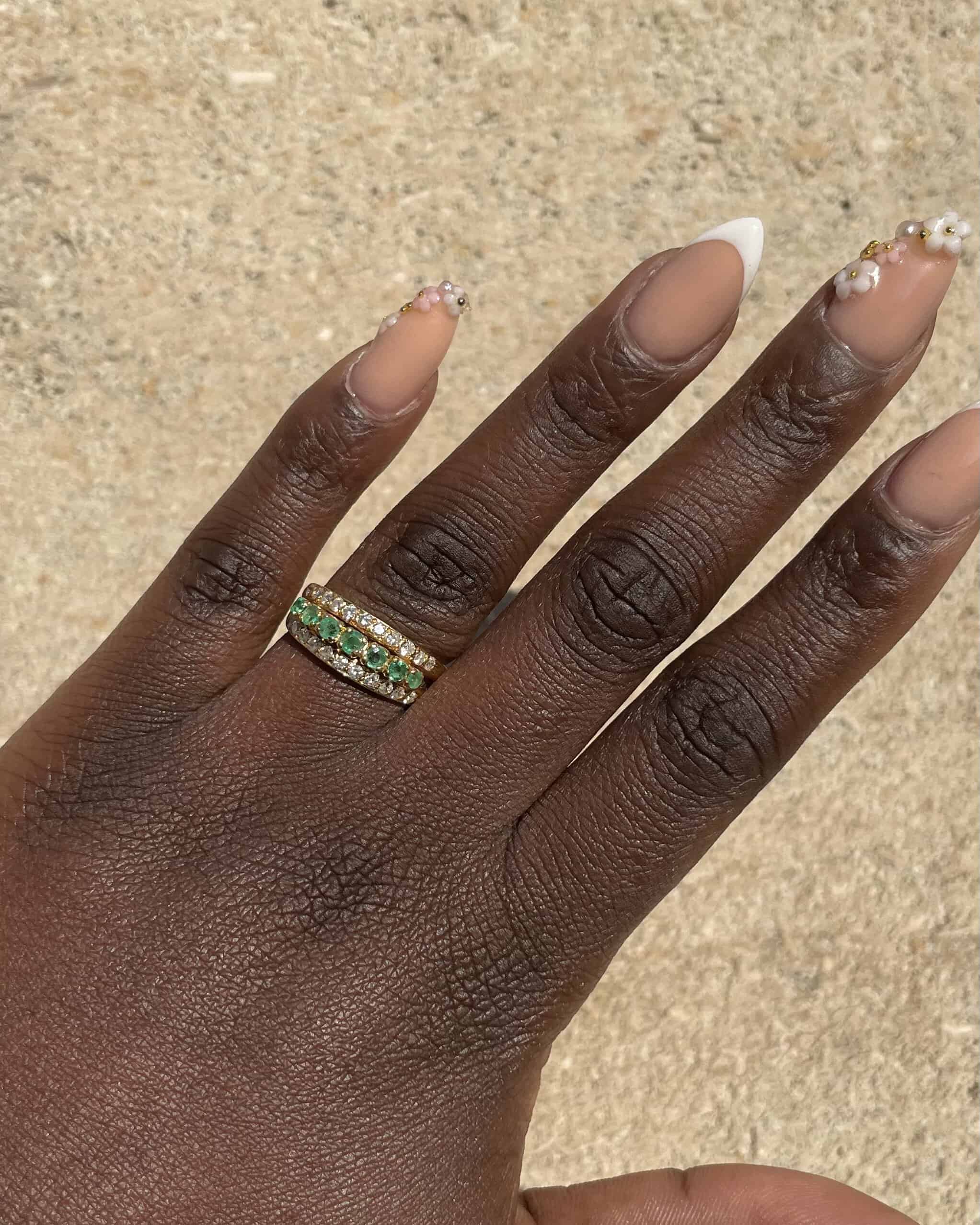 Jonc Vintage Emeraudes &amp; Diamants "Alama" - Elliade Paris
