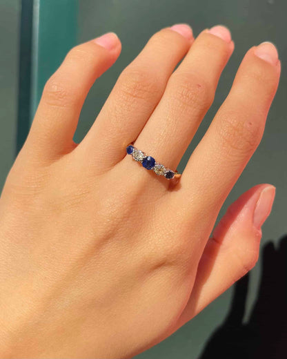Bague Rivière Saphirs &amp; Diamants &quot;Rina&quot;