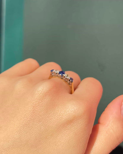 Bague Rivière Saphirs &amp; Diamants &quot;Rina&quot;