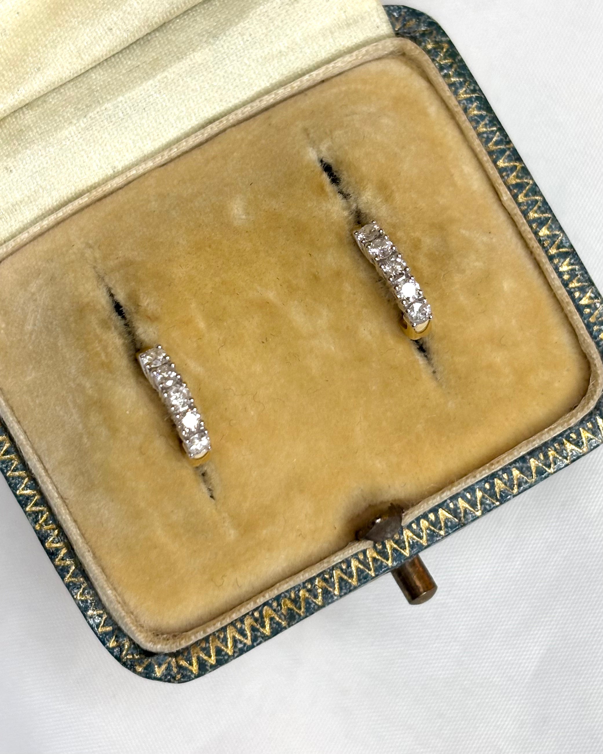 Pendientes de media argolla con diamantes 0,40 quilates &quot;Mireille&quot;