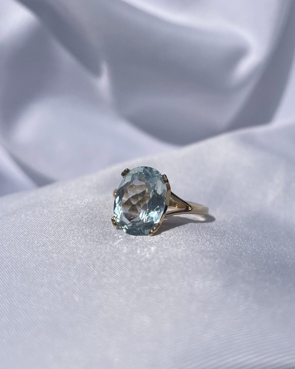Anillo vintage de aguamarina "Clothilde"